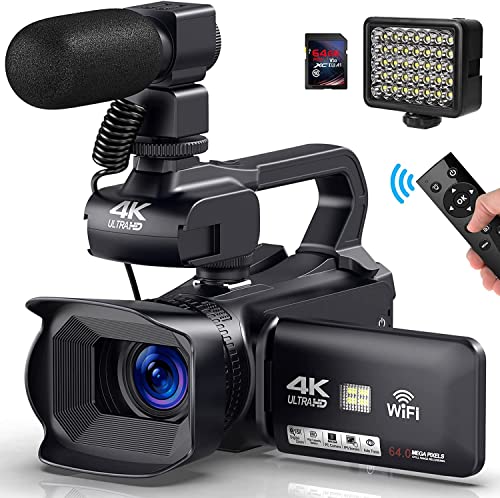 Amazon | ビデオカメラ4K 60FPSウルトラHD 64.0MPYouTubeカメラWIFI